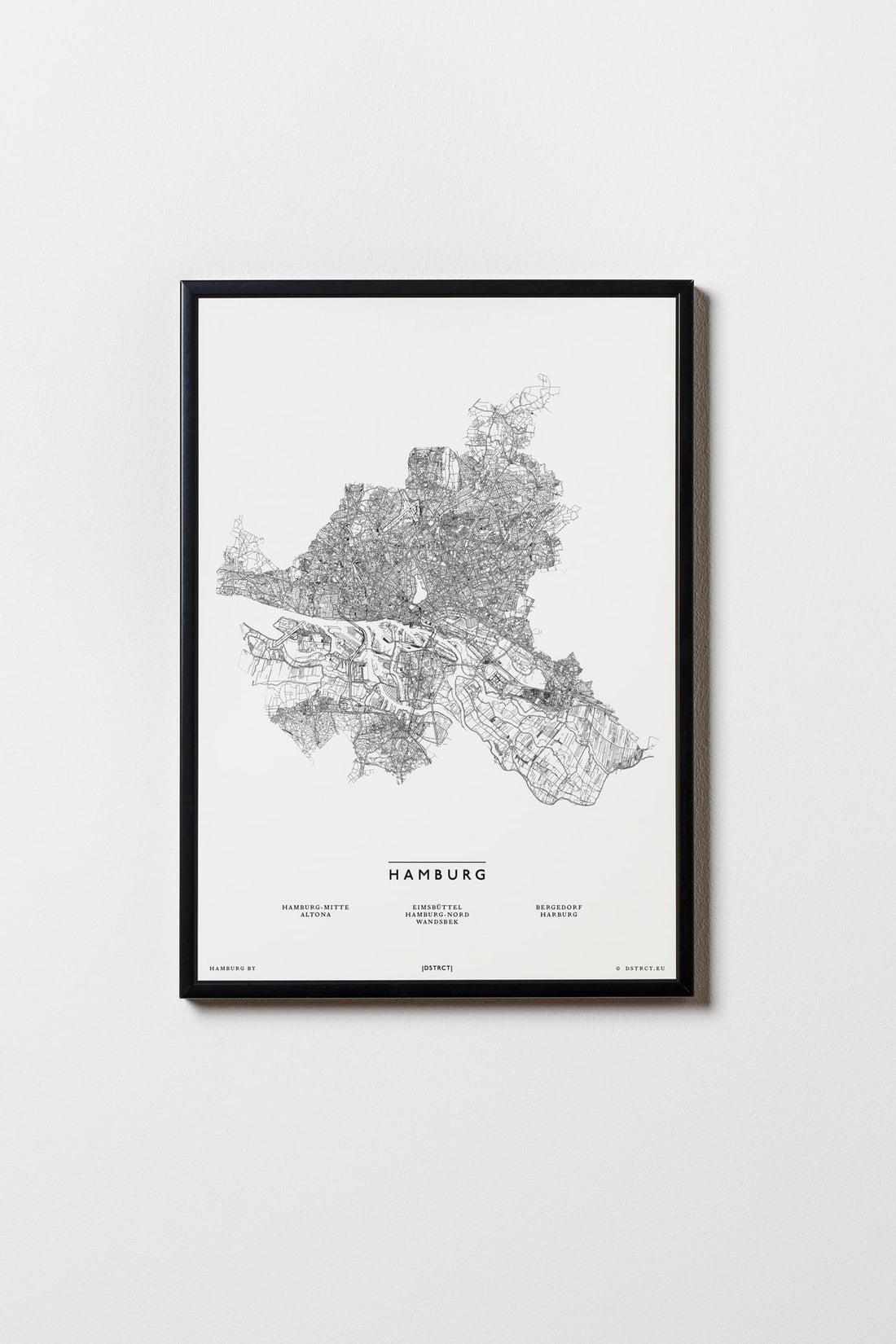 Hamburg | Deutschland | City Map Karte Plan Bild Print Poster Mit Rahmen Framed