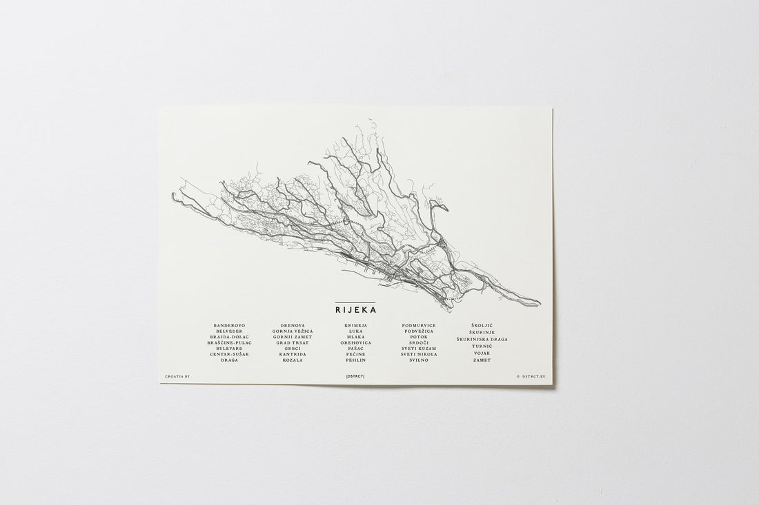 Rijeka | Kroatien | Croatia | City Map Karte Plan Bild Print Poster Ohne Rahmen Unframed
