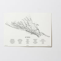 Rijeka | Kroatien | Croatia | City Map Karte Plan Bild Print Poster Ohne Rahmen Unframed