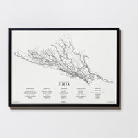 Rijeka | Kroatien | Croatia | City Map Karte Plan Bild Print Poster Mit Rahmen Framed