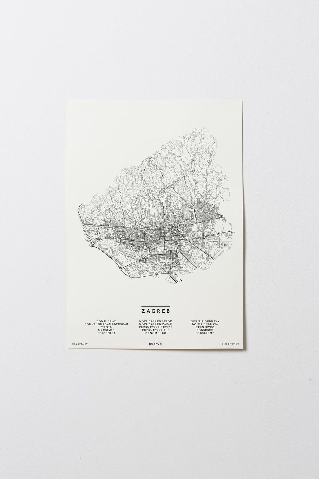 Zagreb | Kroatien | City Map Karte Plan Bild Print Poster Ohne Rahmen Unframed