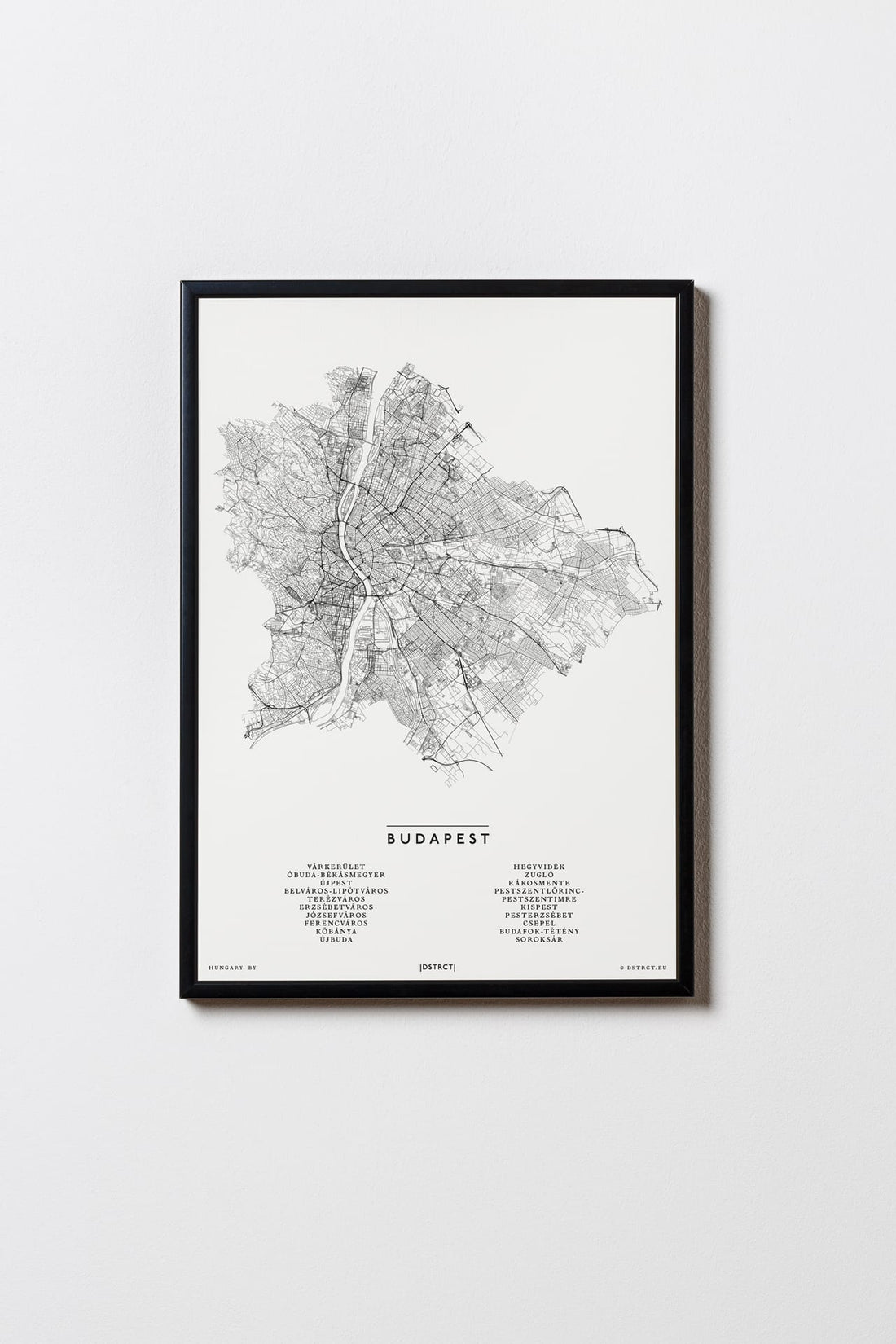 Budapest | Ungarn | City Map Karte Plan Bild Print Poster Mit Rahmen Framed