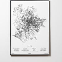 Rom | Italien | City Map Karte Plan Bild Print Poster Mit Rahmen Framed L & XL