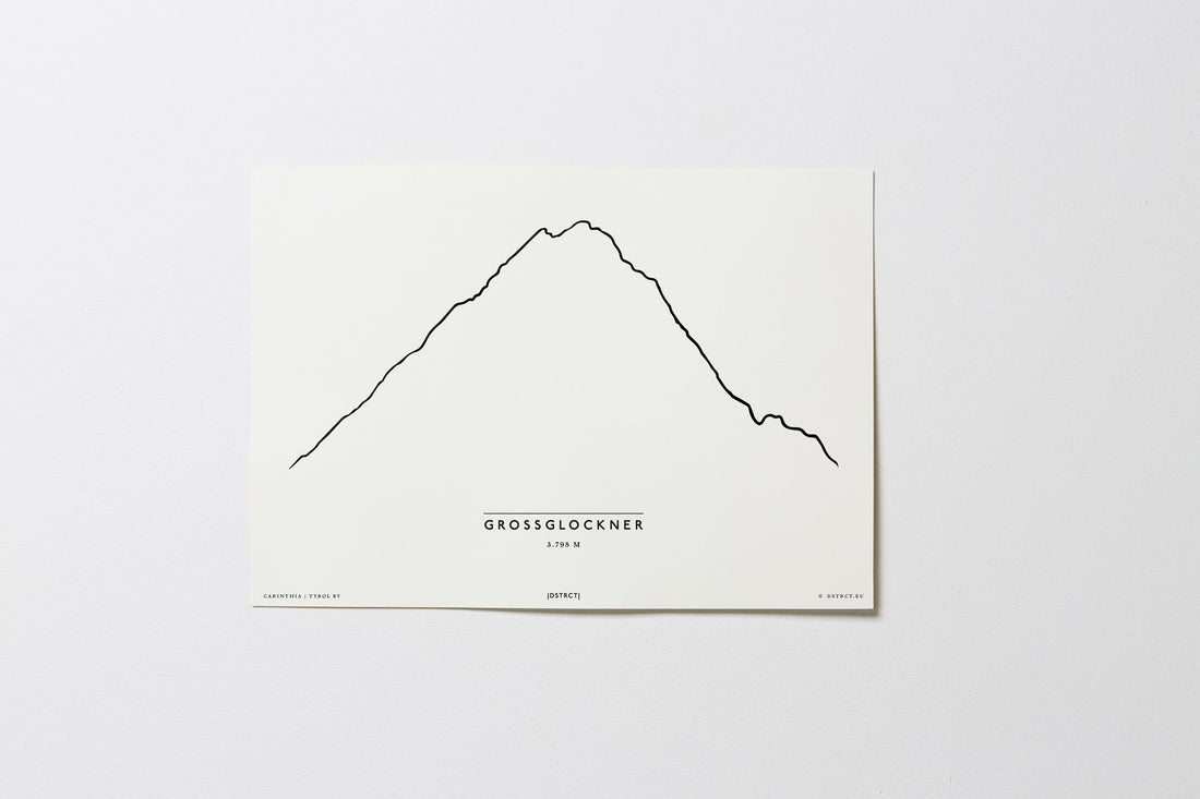 Großglockner | Kärnten | Tirol | Illustration | Zeichnung Bild Print Poster Ohne Rahmen Unframed
