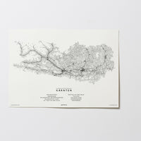 Kärnten | Österreich | City Map Karte Plan Bild Print Poster Illustration Unframed ohne Rahmen