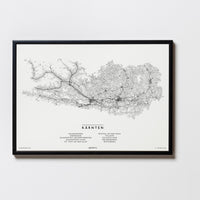 Kärnten | Österreich | City Map Karte Plan Bild Print Poster Illustration Framed mit Rahmen