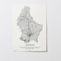 Luxemburg | Großherzogtum Luxemburg | City Map Karte Plan Bild Print Poster Ohne Rahmen Unframed
