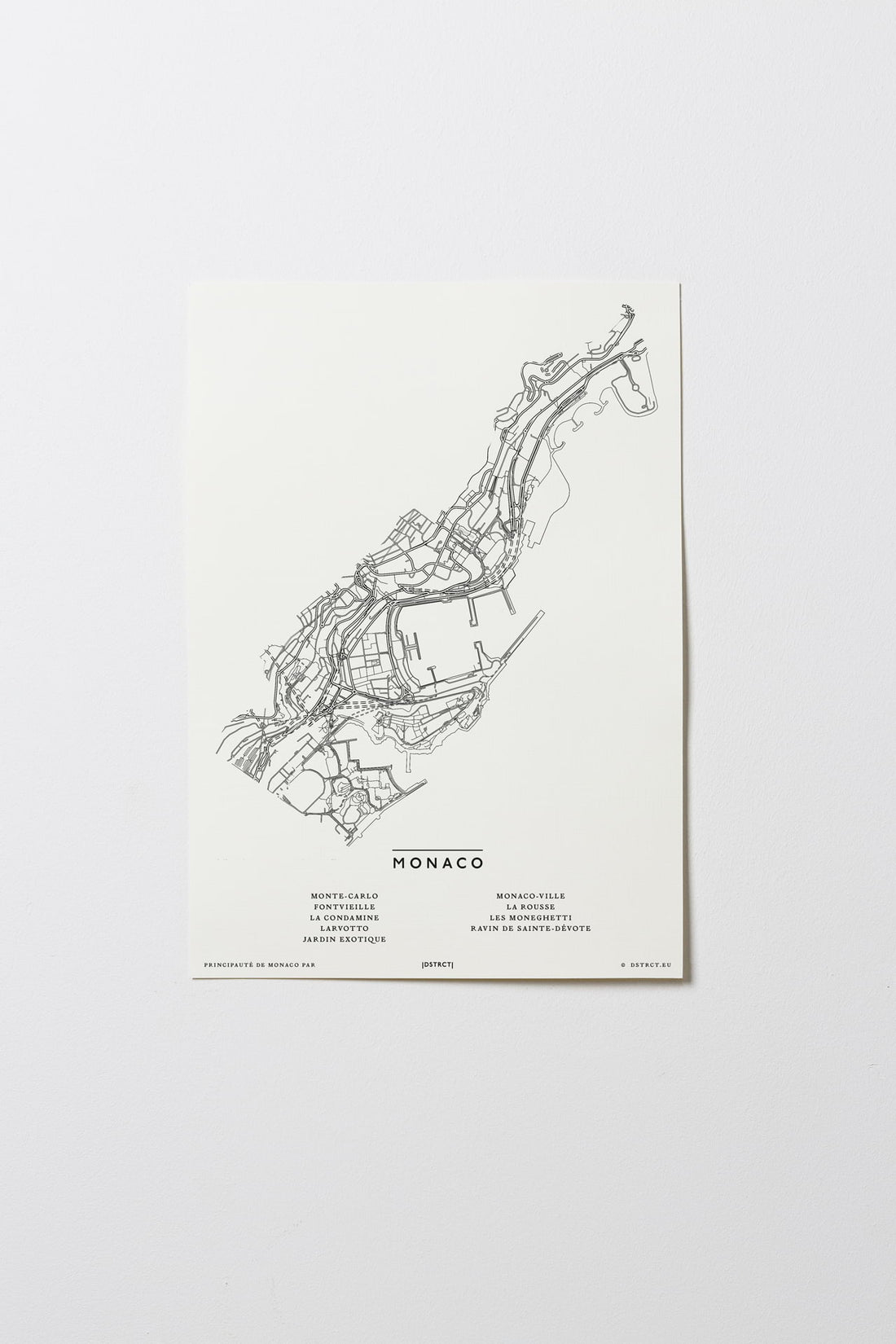 Monaco | City Map Karte Plan Bild Print Poster Ohne Rahmen Unframed