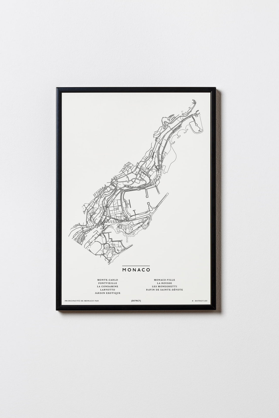Monaco | City Map Karte Plan Bild Print Poster Mit Rahmen Framed
