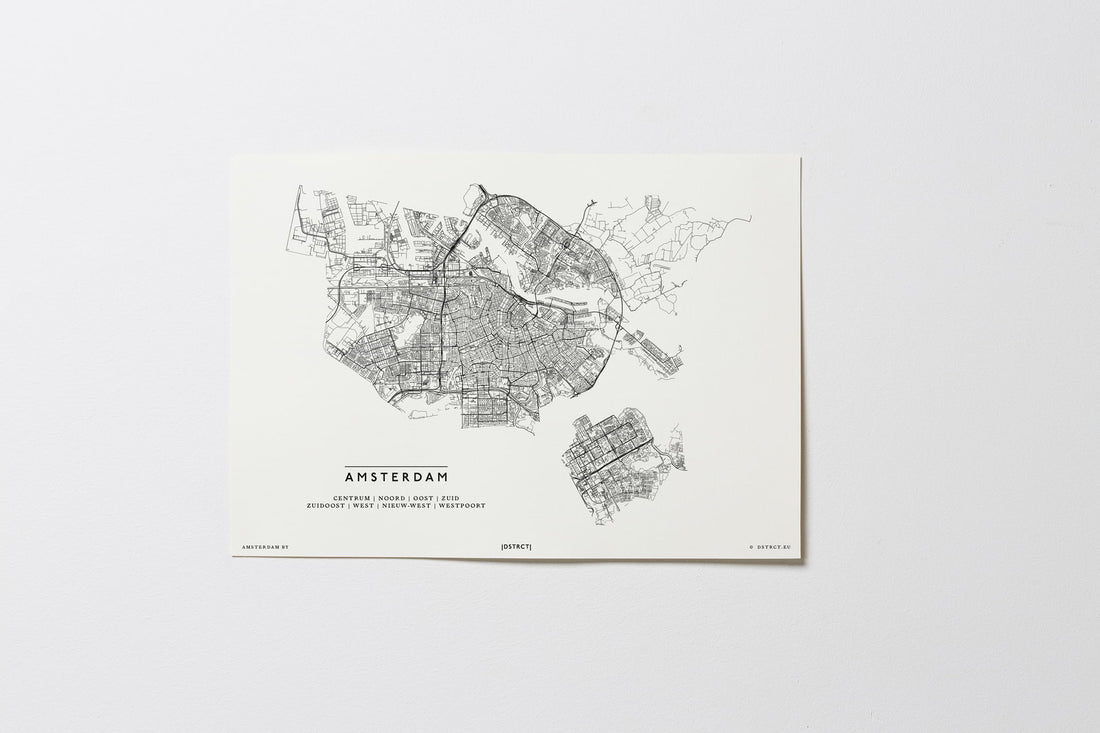 Amsterdam | Niederlande | City Map Karte Plan Bild Print Poster Ohne Rahmen Unframed
