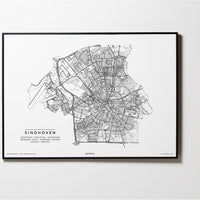 Eindhoven | Niederlande | City Map Karte Plan Bild Print Poster Mit Rahmen Framed L & XL