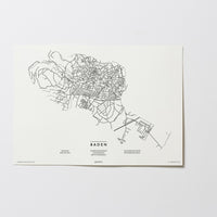 Baden | 2500 | Niederösterreich City Map Karte Plan Bild Print Poster Ohne Rahmen Unframed
