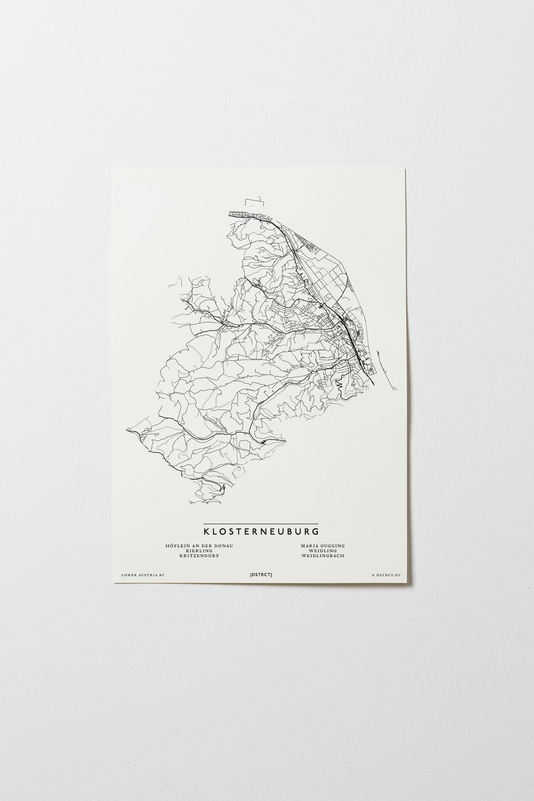 Klosterneuburg | 3400 | Niederösterreich | NEUES DESIGN | City Map Karte Plan Bild Print Poster Ohne Rahmen Unframed