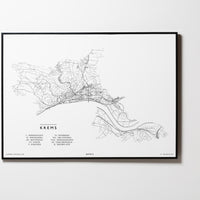 Krems an der Donau | Niederösterreich | City Map Karte Plan Bild Poster Mit Rahmen Framed L & XL