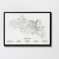 Mödling | Niederösterreich | NEUES DESIGN | City Map Karte Plan Bild Poster Mit Rahmen Framed