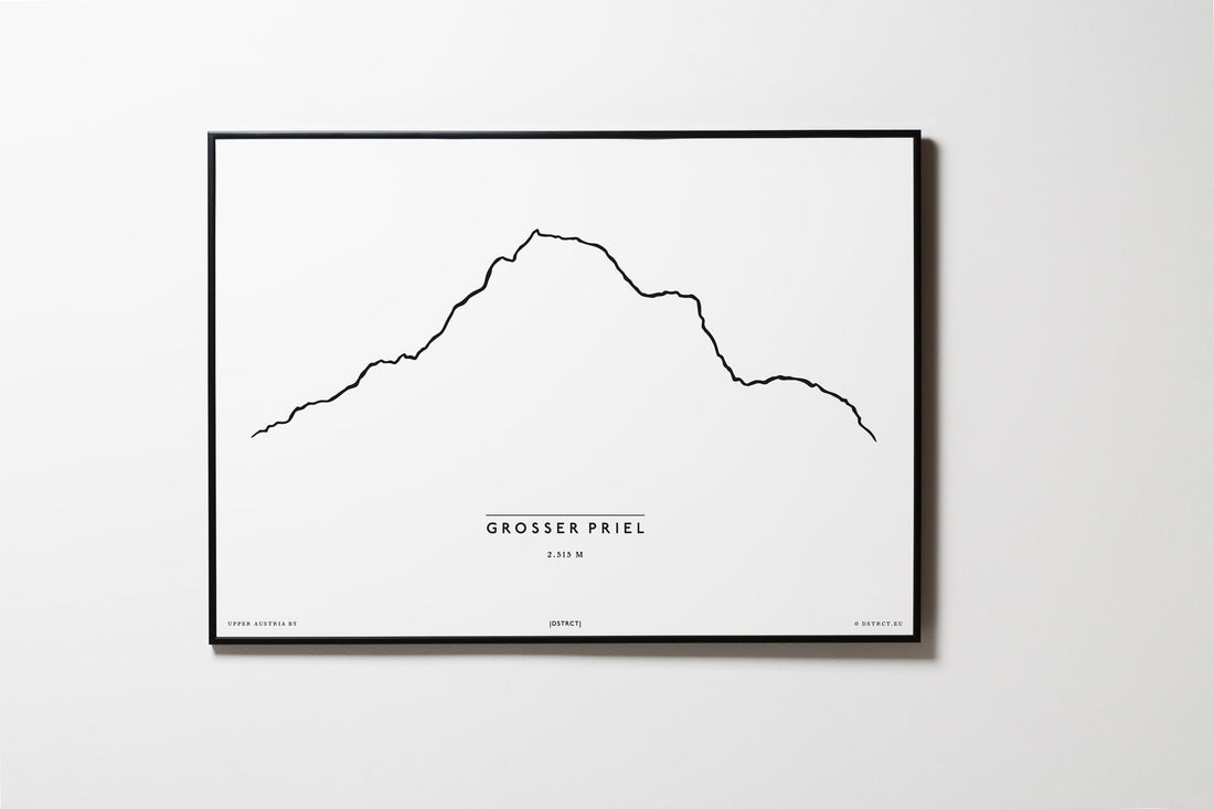 Grosser Priel 2515m | Oberösterreich | Illustration | Zeichnung Bild Print Poster Mit Rahmen Framed L & XL