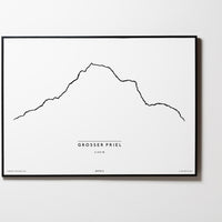 Grosser Priel 2515m | Oberösterreich | Illustration | Zeichnung Bild Print Poster Mit Rahmen Framed L & XL
