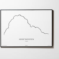 Hoher Dachstein | Oberösterreich | Illustration | Zeichnung Bild Print Poster Mit Rahmen Framed L & XL