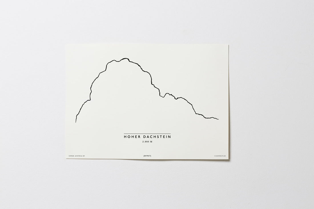 Hoher Dachstein | Oberösterreich | Illustration | Zeichnung Bild Print Poster Ohne Rahmen Unframed