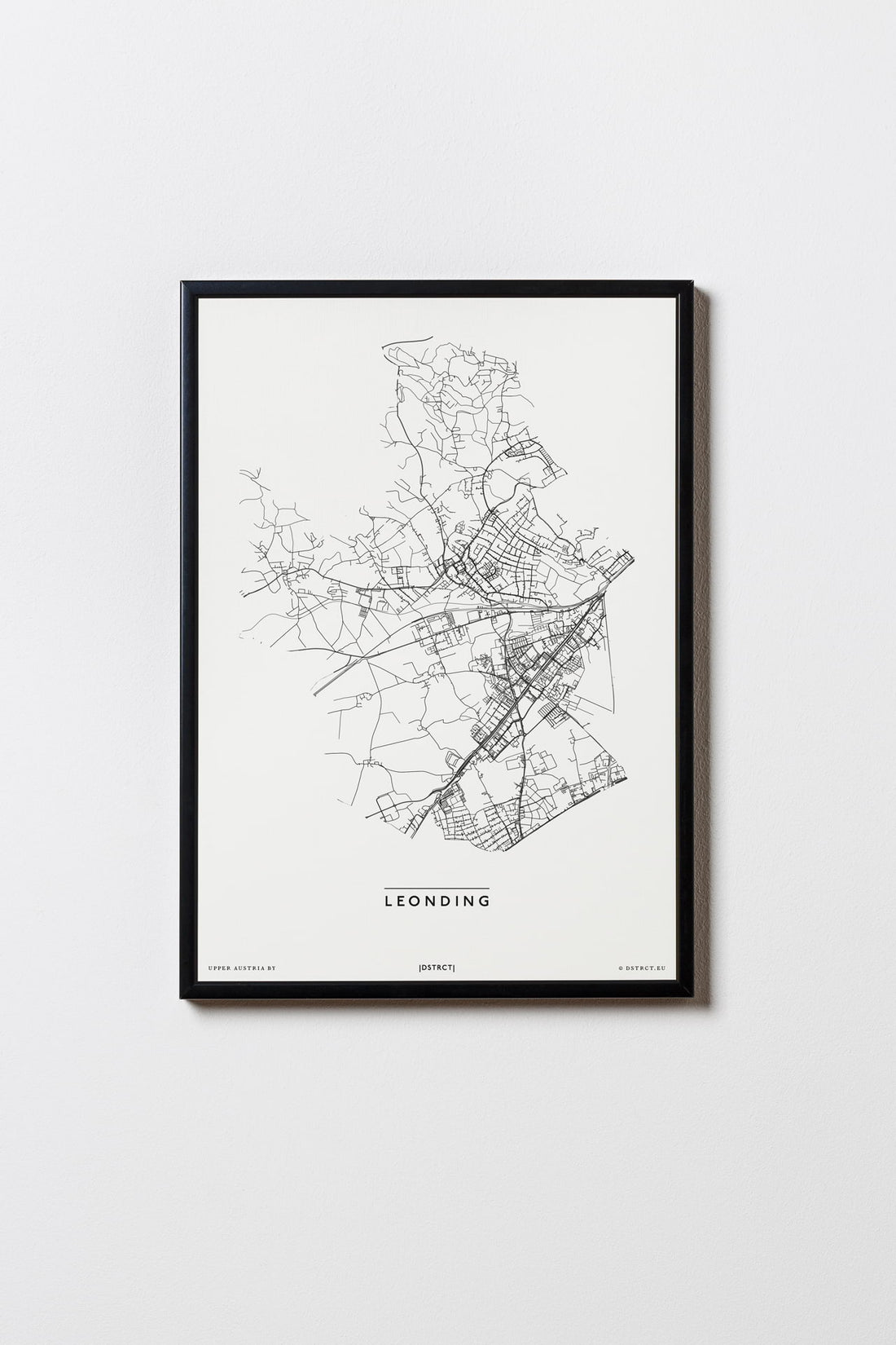 Leonding | Oberösterreich | City Map Karte Plan Bild Print Poster Mit Rahmen Framed
