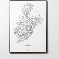Urfahr | 4040 | Linz | City Map Karte Plan Bild Poster Print Bezirk Mit Rahmen Framed L & XL