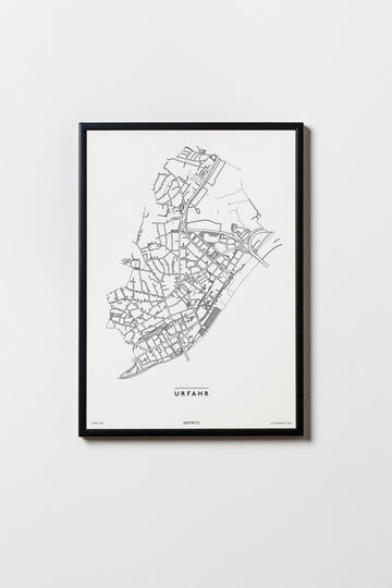Urfahr | 4040 | Linz | City Map Karte Plan Bild Poster Print Bezirk Mit Rahmen Framed