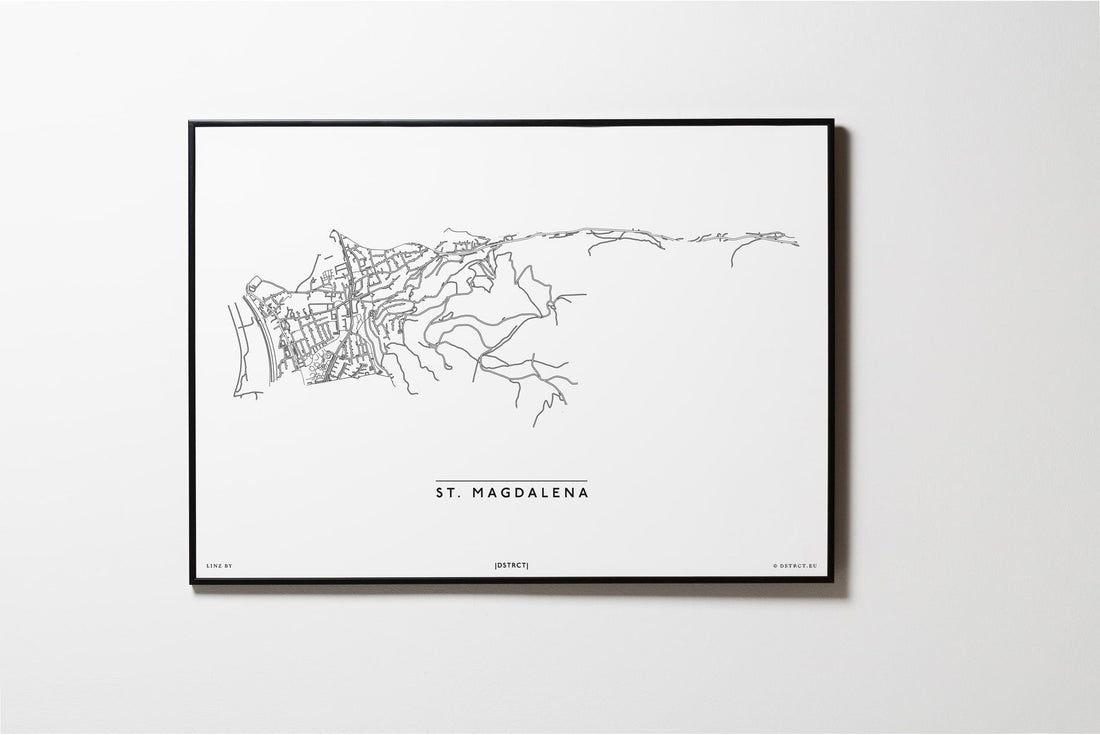 St. Magdalena | 4040 | Linz | City Map Karte Plan Bild Print Poster Mit Rahmen Framed L & XL
