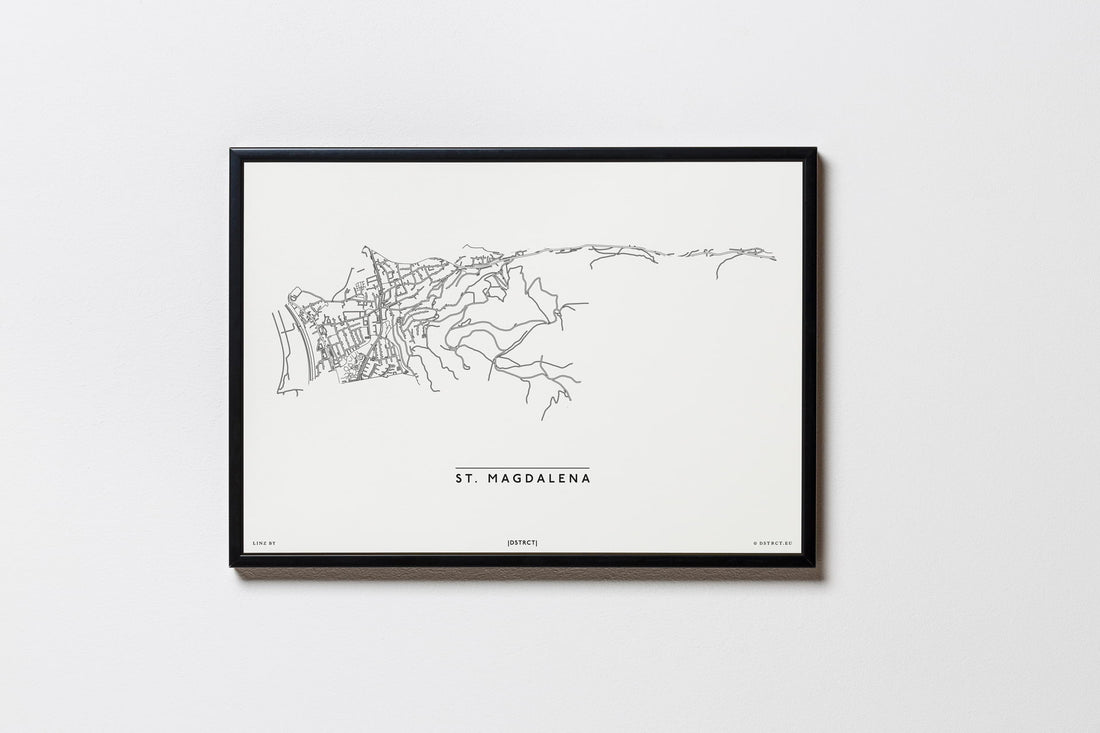 St. Magdalena | 4040 | Linz | City Map Karte Plan Bild Print Poster Mit Rahmen Framed