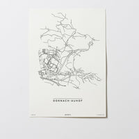 Dornach-Auhof | 4040 | Linz | City Map Karte Plan Bild Poster Print Ohne Rahmen Unframed