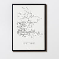 Dornach-Auhof | 4040 | Linz | City Map Karte Plan Bild Poster Print Mit Rahmen Framed