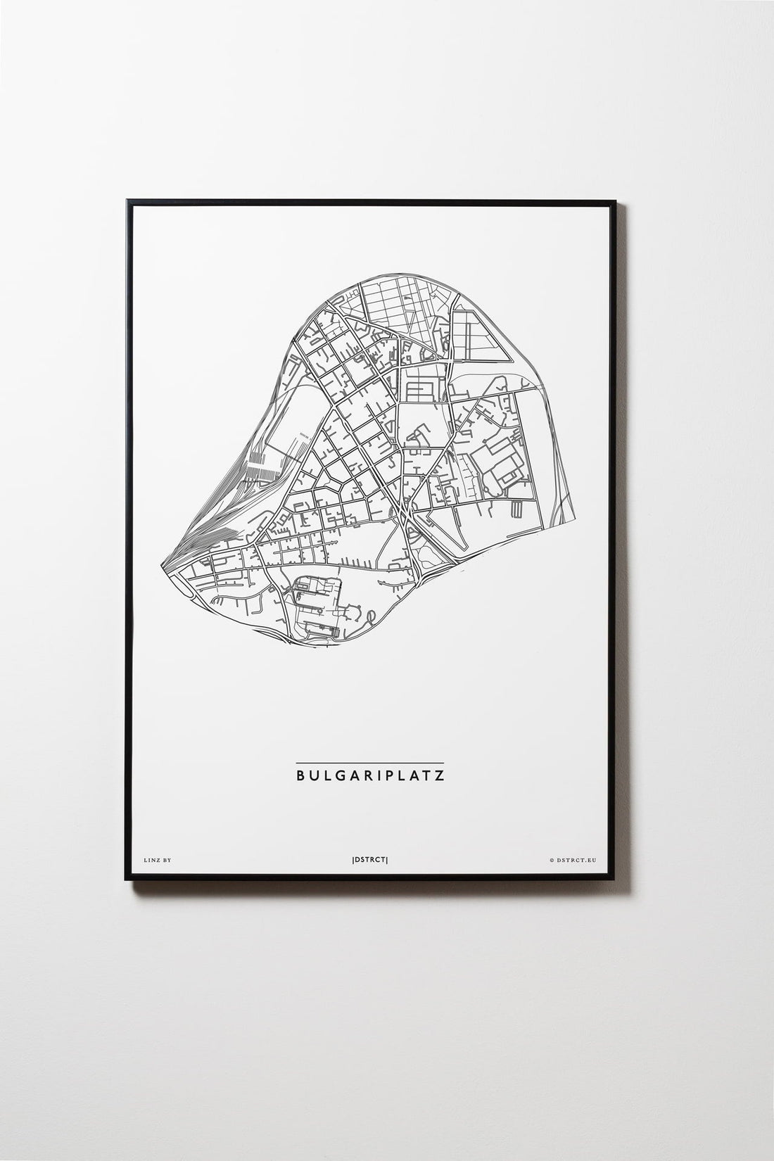 Bulgariplatz | 4020 | Linz | City Map Karte Plan Bild Poster Print Mit Rahmen Framed L & XL
