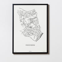 Froschberg | 4020 | Linz | City Map Karte Plan Bild Poster Print Mit Rahmen Framed