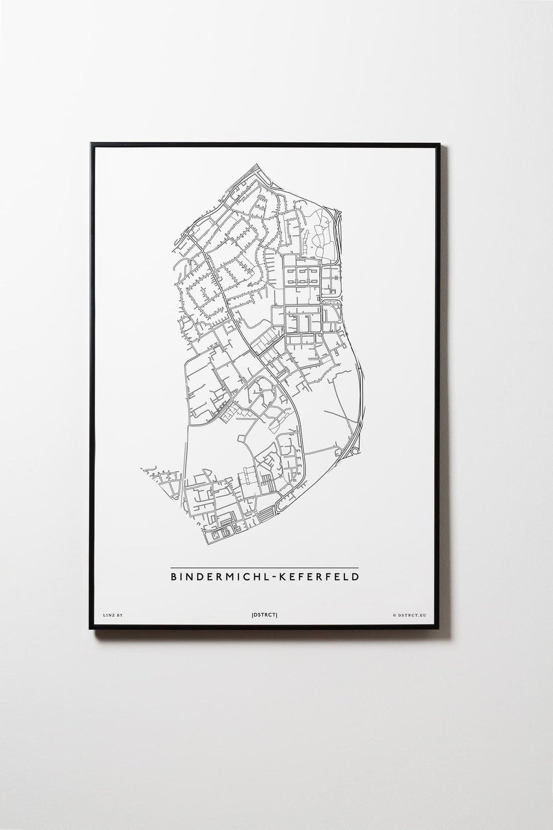 Bindermichl-Keferfeld | 4020 | Linz | City Map Karte Plan Bild Print Poster Mit Rahmen Framed L & XL