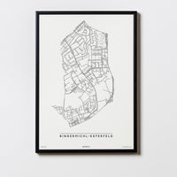 Bindermichl-Keferfeld | 4020 | Linz | City Map Karte Plan Bild Print Poster Mit Rahmen Framed