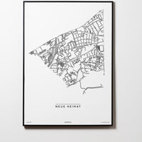 Neue Heimat | 4030 | Linz | City Map Karte Plan Bild Poster Print Mit Rahmen Framed L & XL