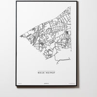 Neue Heimat | 4030 | Linz | City Map Karte Plan Bild Poster Print Mit Rahmen Framed L & XL