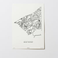 Neue Heimat | 4030 | Linz | City Map Karte Plan Bild Poster Print Ohne Rahmen Unframed