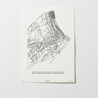 Kleinmünchen-Auwiesen | 4030 | Linz | City Map Karte Plan Bild Poster Print Ohne Rahmen Unframed
