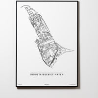 Industriegebiet-Hafen | 4020 | Linz | City Map Karte Plan Bild Poster Print Mit Rahmen Framed L & XL