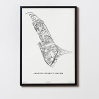 Industriegebiet-Hafen | 4020 | Linz | City Map Karte Plan Bild Poster Print Mit Rahmen Framed