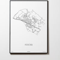 Pichling | 4030 | Linz | City Map Karte Plan Bild Poster Print Mit Rahmen Framed L & XL