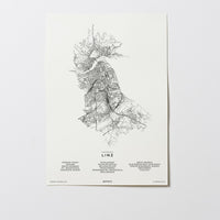 Linz | Oberösterreich | Österreich | City Map Karte Plan Bild Poster Ohne Rahmen Unframed