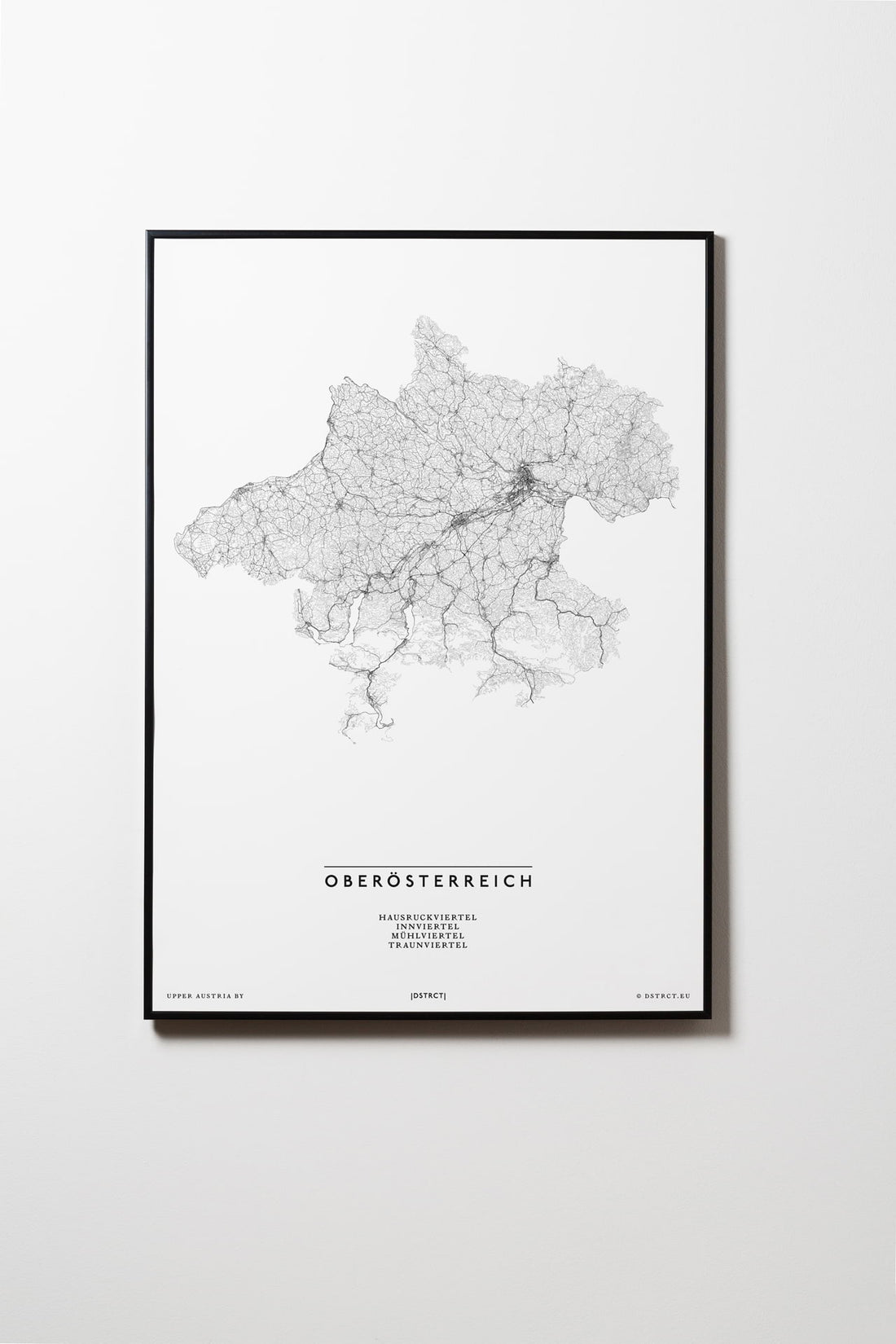 Oberösterreich | Österreich | City Map Karte Plan Bild Print Poster Illustration Framed mit Rahmen L & XL