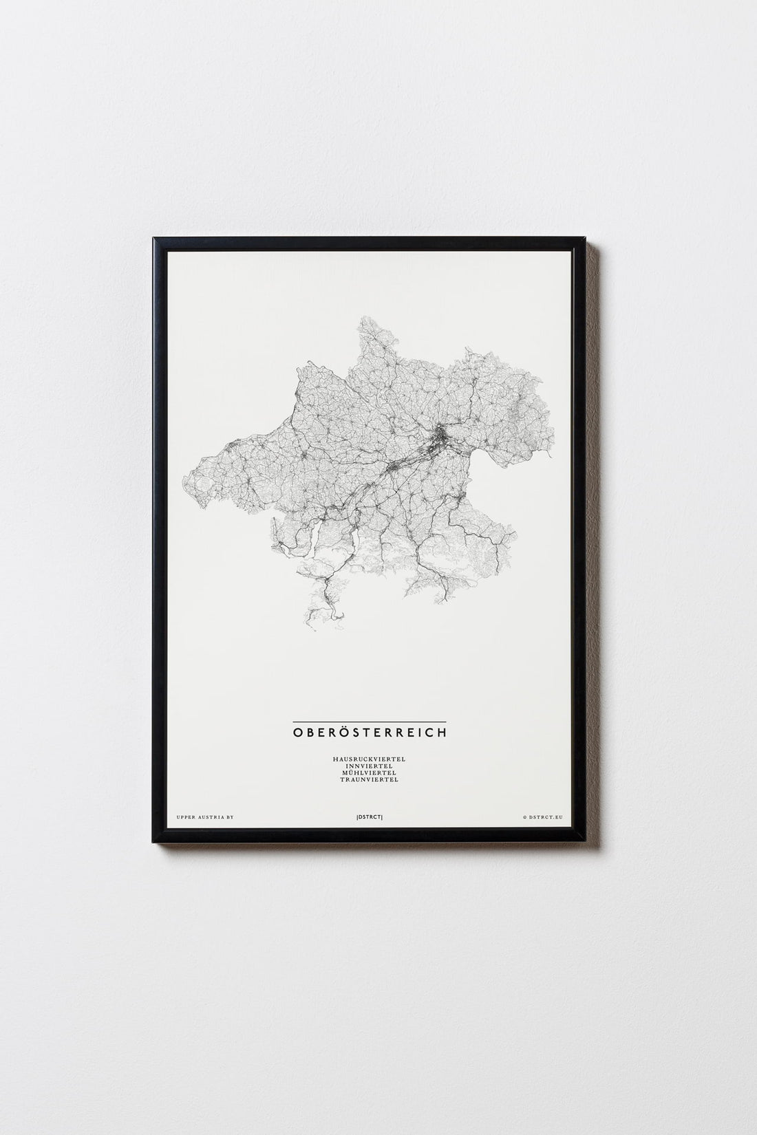 Oberösterreich | Österreich | City Map Karte Plan Bild Print Poster Illustration Framed mit Rahmen