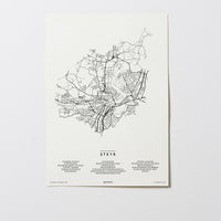 Steyr | Oberösterreich | City Map Karte Plan Bild Print Poster Ohne Rahmen Unframed