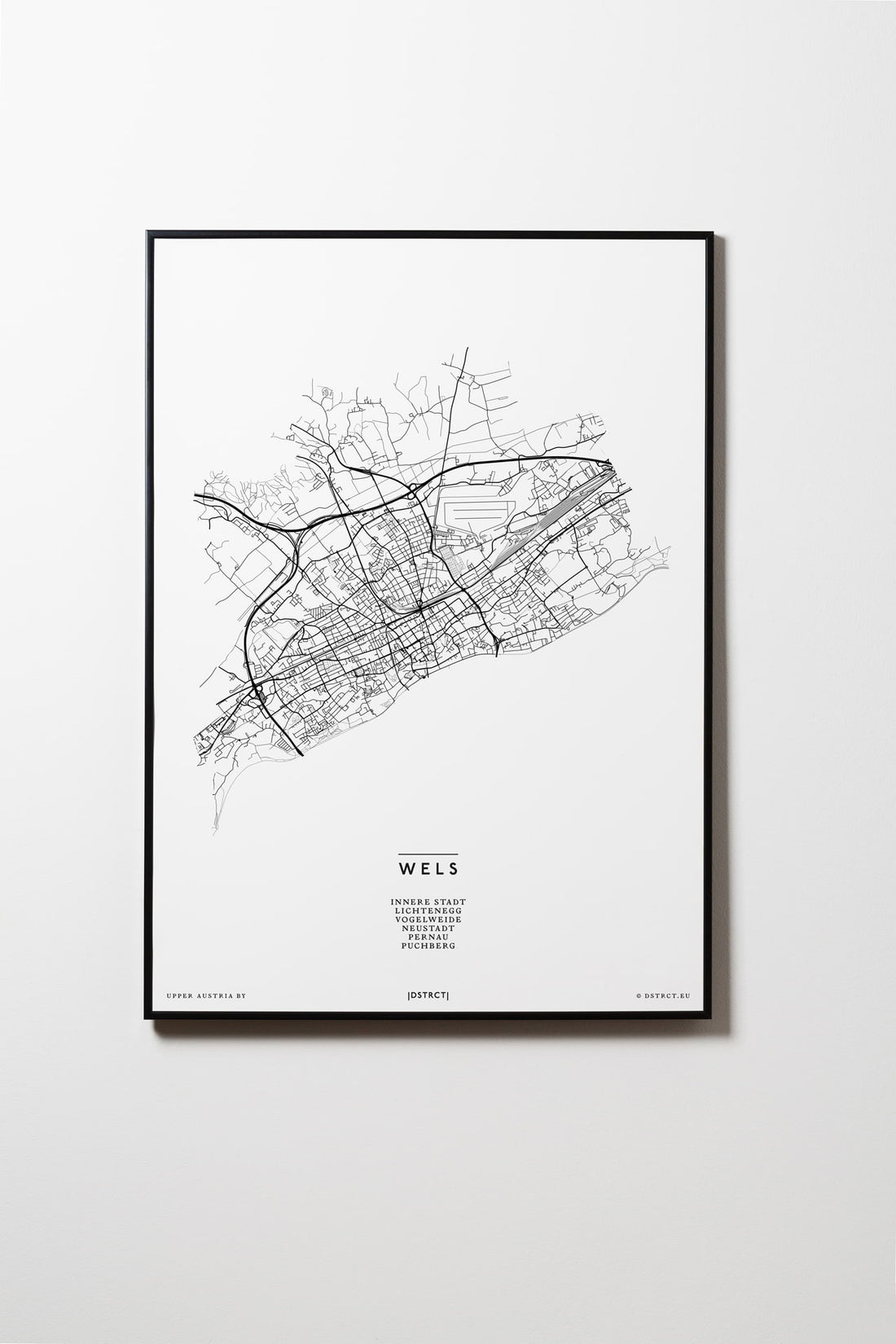 Wels | 4600 - 4606 | Oberösterreich | City Map Karte Plan Bild Print Poster Mit Rahmen Framed L & XL