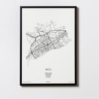 Wels | 4600 - 4606 | Oberösterreich | City Map Karte Plan Bild Print Poster Mit Rahmen Framed