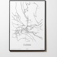 Filzmoos | Salzburg | Österreich | City Map Karte Plan Bild Print Poster Mit Rahmen Framed L & XL