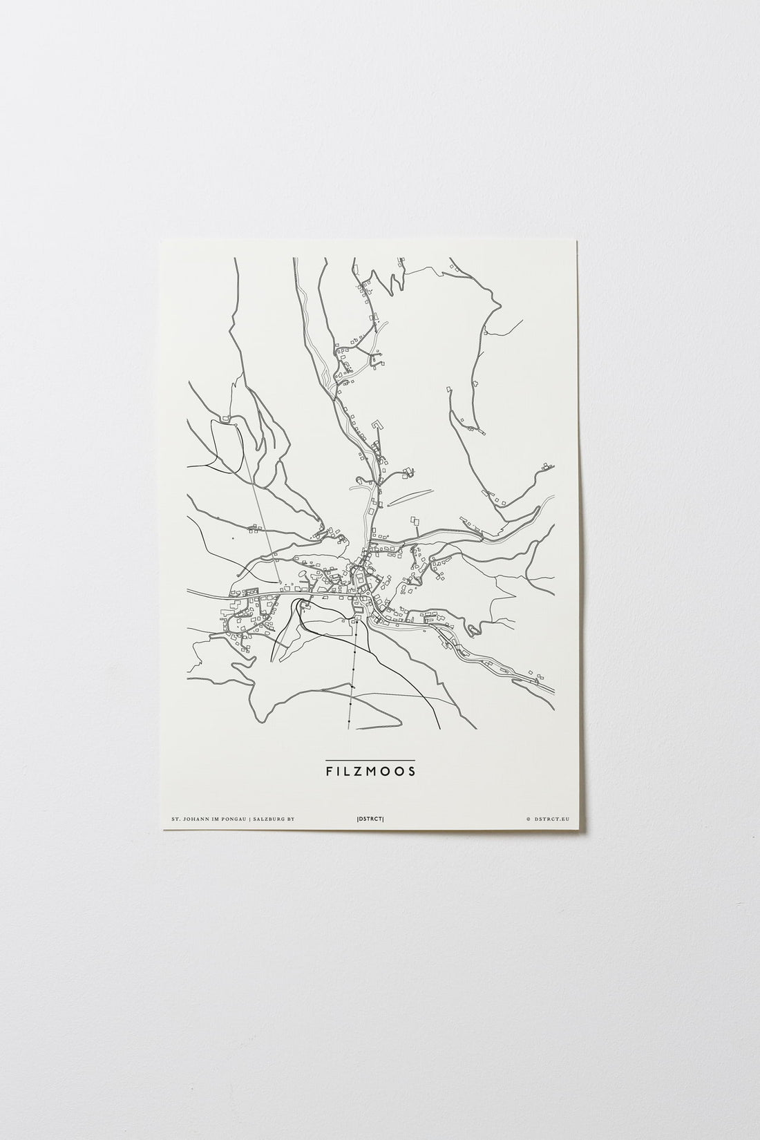 Filzmoos | Salzburg | Österreich | City Map Karte Plan Bild Print Poster Ohne Rahmen Unframed