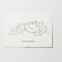 Hohensalzburg | Relaxed Design | Salzburg | Illustration Zeichnung Bild Print Poster Ohne Rahmen Unframed